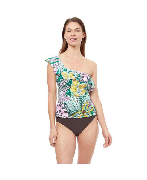 Women's Tropic Boom One Shoulder Tankini swim top
