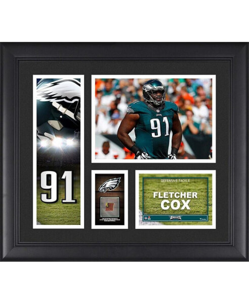 Fletcher Cox Philadelphia Eagles Framed 15" x 17" Player Collage with a Piece of Game-Used Football