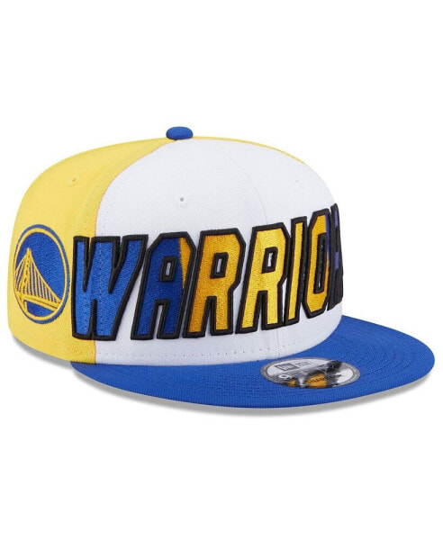 Men's White, Royal Golden State Warriors Back Half 9FIFTY Snapback Hat