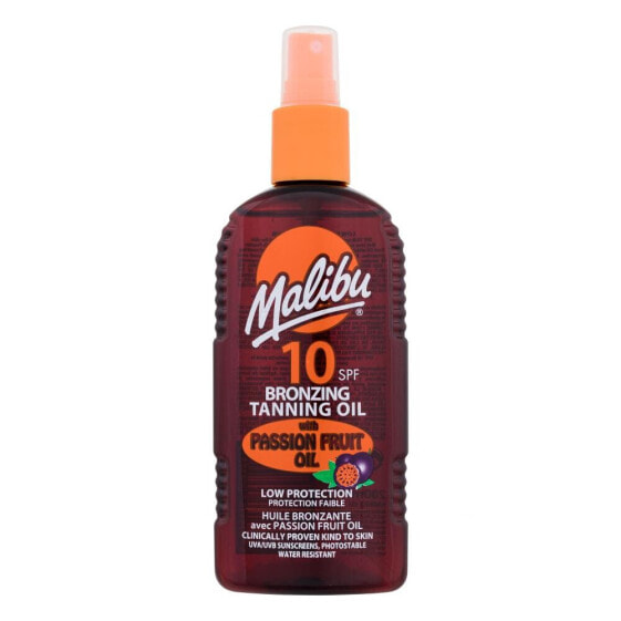 Malibu Bronzing Tanning Oil Passion Fruit Oil SPF10 200 ml sonnenschutz wasserfest für Frauen