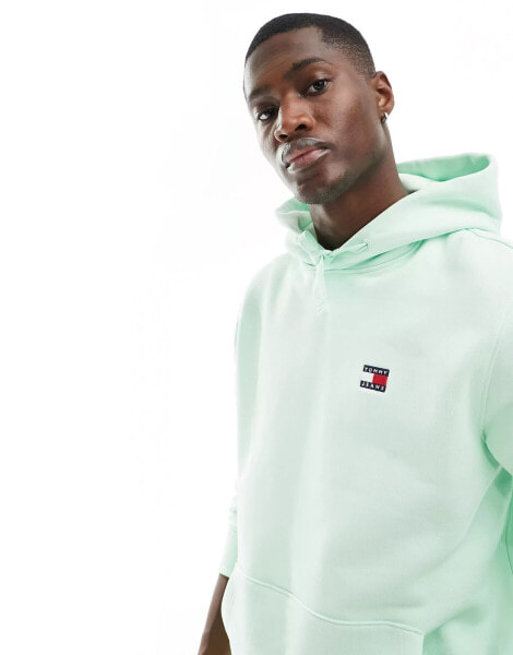 Tommy Jeans regular badge logo hoodie in green