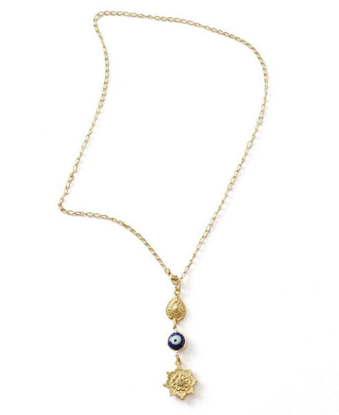 Matr Boomie drishti Evil Eye Charm Drop Necklace