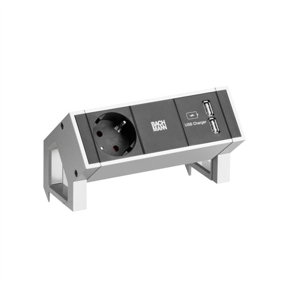 Bachmann Desk 2 - 1 AC outlet(s) - Indoor - Type F - Stainless steel - 155 mm - 1 pc(s)