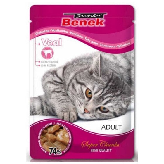 SUPER BENEK Adult Veal 100g wet food for cat