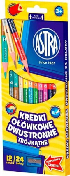 Цветные карандаши ASTRA VISION треугольные двусторонние 24 цвета