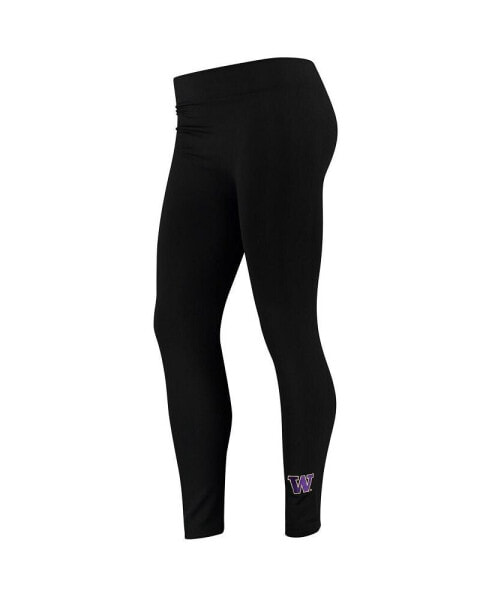 Women's Black Washington Huskies Fleece Leggings