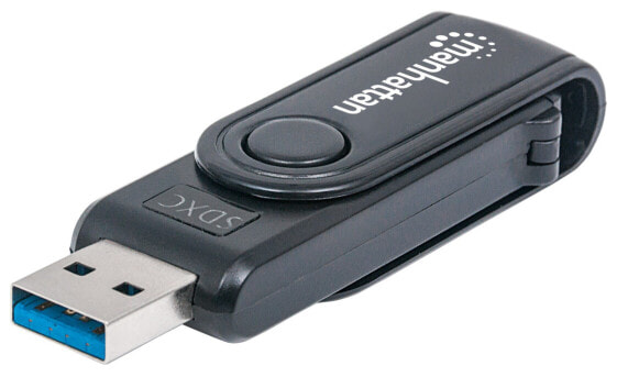Manhattan USB-A Mini Multi-Card Reader/Writer - 5 Gbps (USB 3.2 Gen1 aka USB 3.0) - 24-in-1 - SuperSpeed USB - Windows or Mac - Black - Three Year Warranty - Blister - MMC - MMC Mobile - MicroSD (TransFlash) - MicroSDHC - MicroSDXC - RS-MMC - SD - SDHC - SDXC - Bla