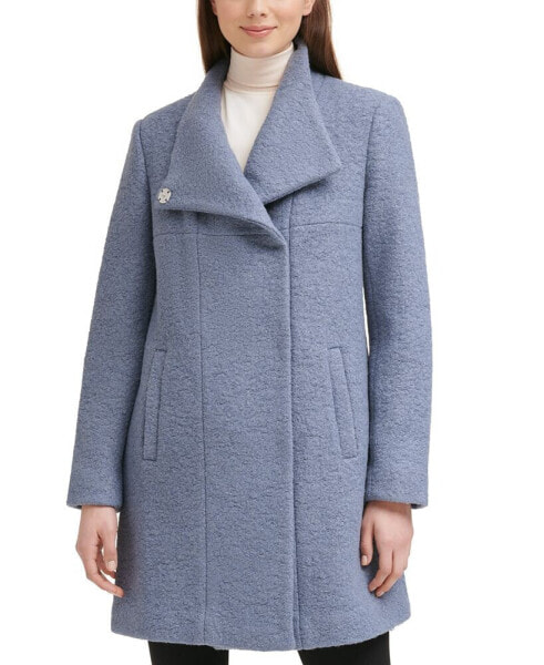 Asymmetrical Bouclé Walker Coat