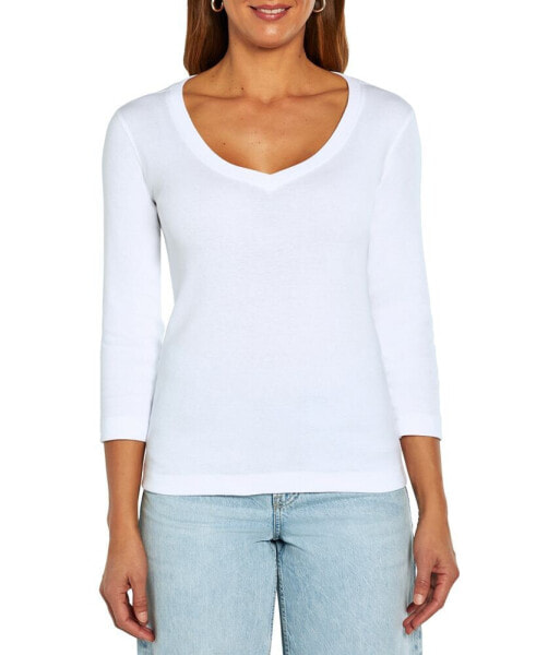 Women's V-Neck 3/4-Sleeve T-Shirt