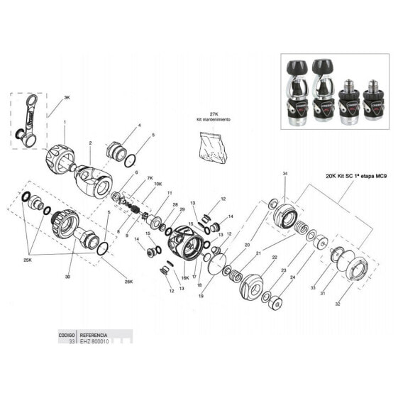 CRESSI MC9SC-T10SC Hammer Kit