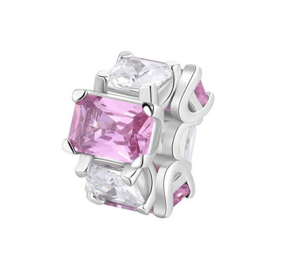 Fancy Vibrant Pink FVP02 shiny silver pendant