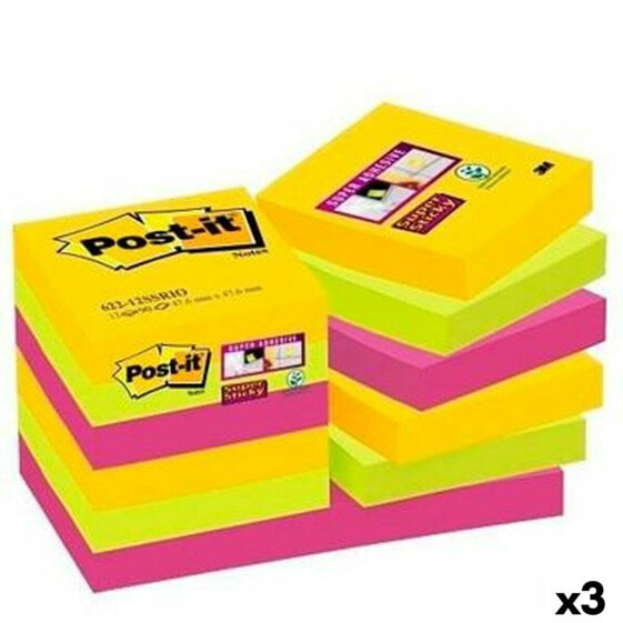 Набор клейких заметок Post-it Super Sticky Разноцветный 47,6 x 47,6 mm (3 штук)