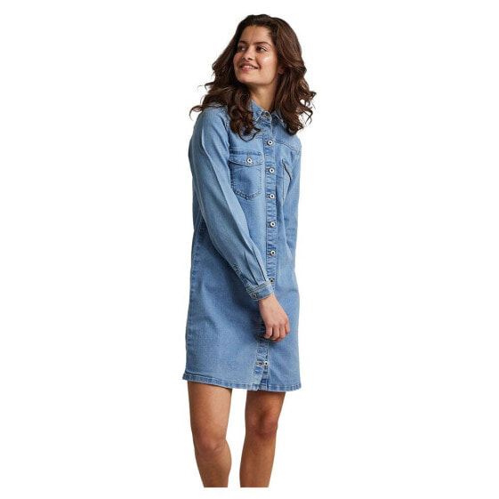 PIECES Perry Denim Long Sleeve Dress