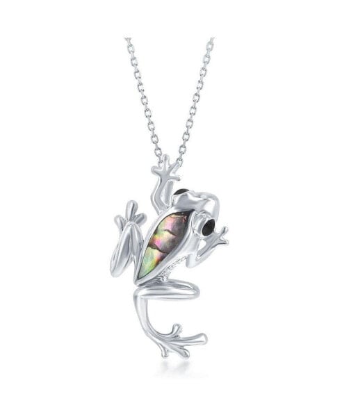 Sterling Silver Abalone Frog Pendant