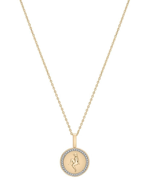 Diamond Virgo Disc 18" Pendant Necklace (1/10 ct. t.w.) in Gold Vermeil, Created for Macy's
