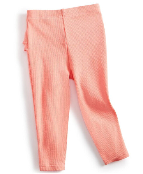 Baby Girls Ribbed Ruffled-Back Leggings, Created for Macy's