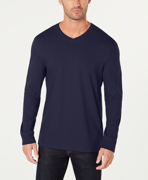 Men's V-Neck Long Sleeve T-Shirt, Created for Macy's