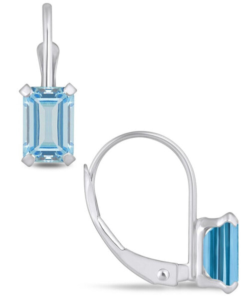 Aquamarine (1-1/10 Ct. T.W.) Leverback Earrings in 10K Yellow Gold or White Gold