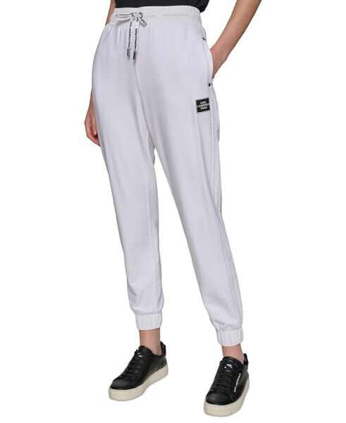 Women's Drawstring-Waist Mesh-Trim Joggers