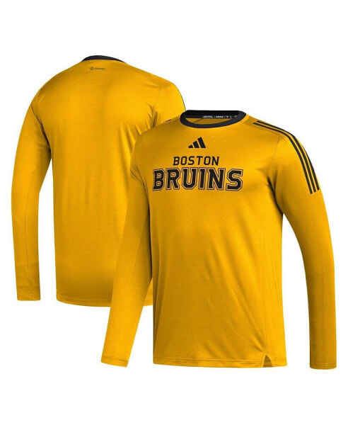 Men's Gold Boston Bruins AEROREADY® Long Sleeve T-shirt