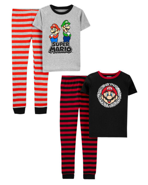 Kid 4-Piece Snug-Fit Super Mario Pajamas Set 4