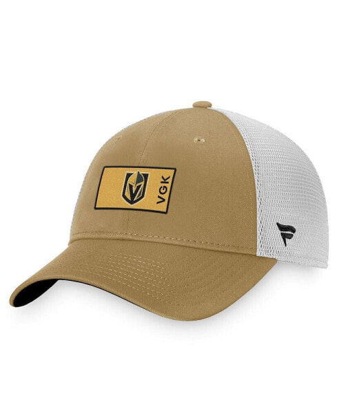 Men's Gold, White Vegas Golden Knights Authentic Pro Trucker Snapback Hat