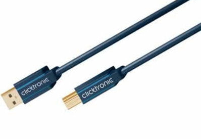 ClickTronic 1.8m USB3.0 A - B m/m - 1.8 m - USB A - USB B - USB 3.2 Gen 1 (3.1 Gen 1) - Male/Male - Blue