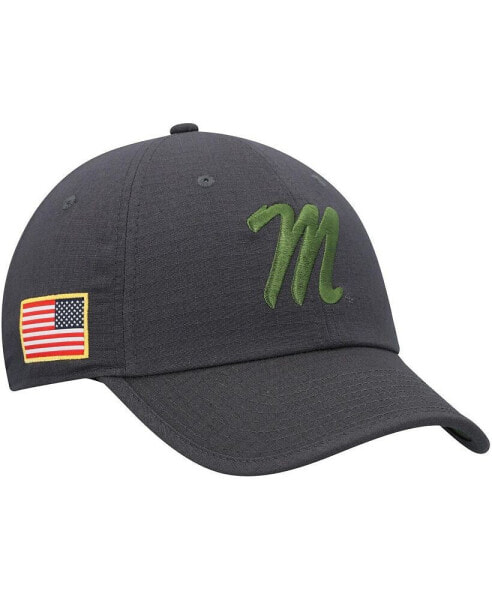 Men's Charcoal Ole Miss Rebels Veterans Day Tactical Heritage86 Performance Adjustable Hat