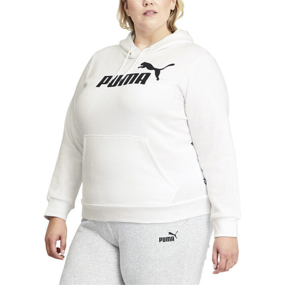 Puma Essentials Logo Pullover Hoodie Pl Womens White Casual Athletic Outerwear 8
