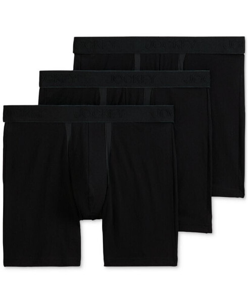 Men's Chafe Proof Pouch Cotton Stretch 7" Boxer Brief - 3 Pack