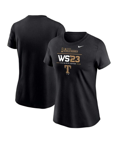 Women's Black Texas Rangers 2023 World Series Champions Lockup T-shirt