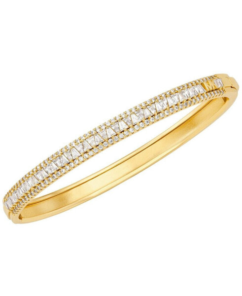 Tapered Baguette and Pave Bangle Bracelet