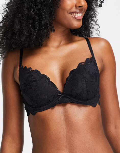 Dorina Desire lace plunge push up bra in black