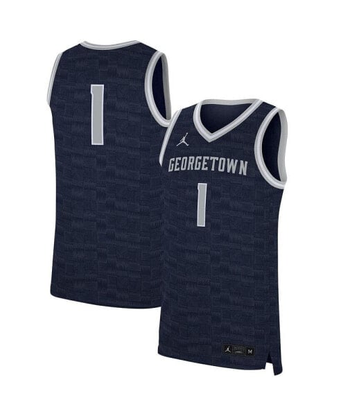 Men's #1 Navy Georgetown Hoyas Replica Jersey