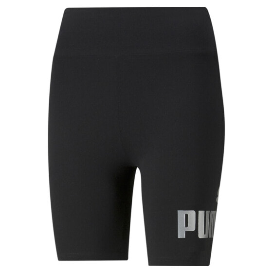 Puma Essential Metallic 7 Inch Short Leggings Womens Black Athletic Casual 84830