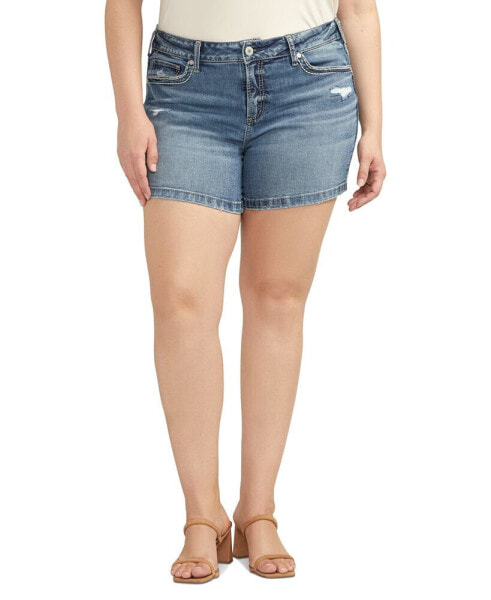 Trendy Plus Size Elyse Mid-Rise Jean Shorts