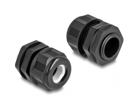 Delock EX Cable Gland M20 black 2 pieces - Black - Polyamide - 2 pc(s) - M20 - 9 mm - 3 cm