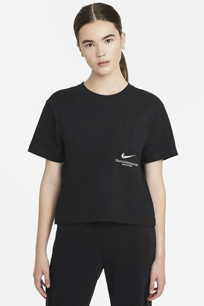 Sportswear Swoosh Kadın Siyah T-shirt