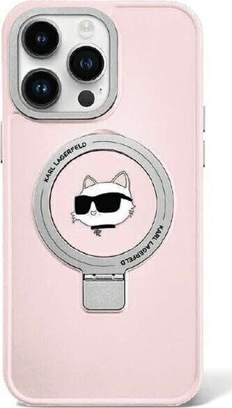 Karl Lagerfeld Karl Lagerfeld KLHMP15SHMRSCHP iPhone 15 6.1" różowy/pink hardcase Ring Stand Choupette Head MagSafe