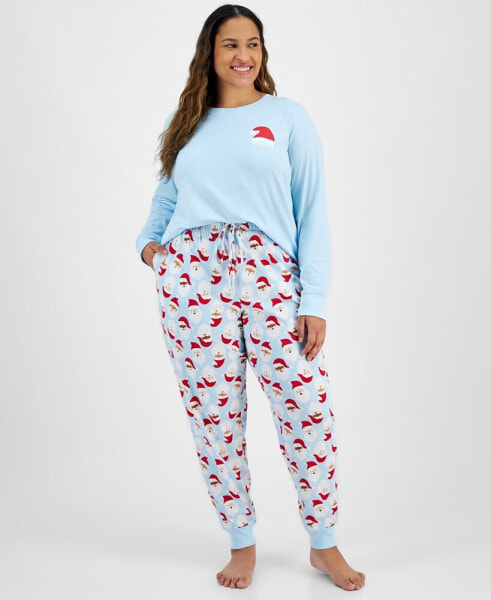 Family Pajamas Plus Size 2-Pc. Cotton Santa Toss Family Matching Christmas Pajamas, Created for Macy's