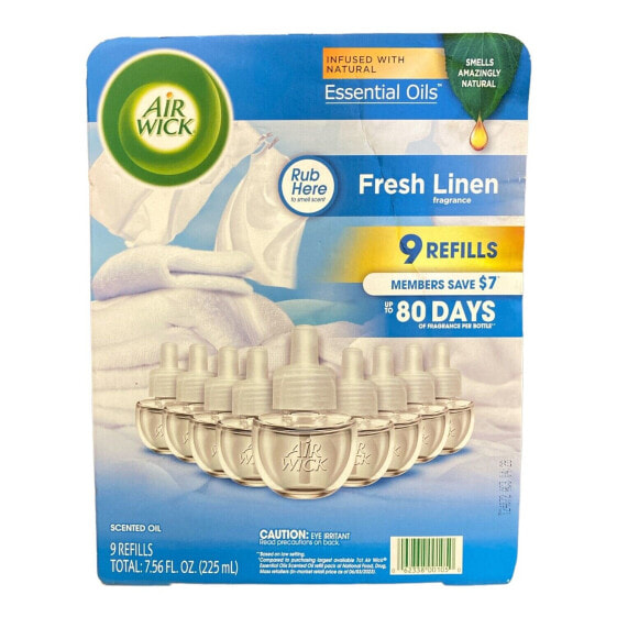 Air Wick Scented Oil Air Freshener, Fresh Linen, 9 refills