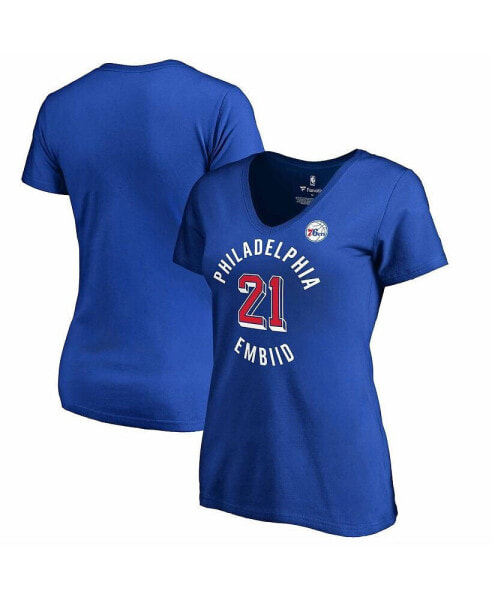 Women's Joel Embiid Royal Philadelphia 76ers Notable T-shirt