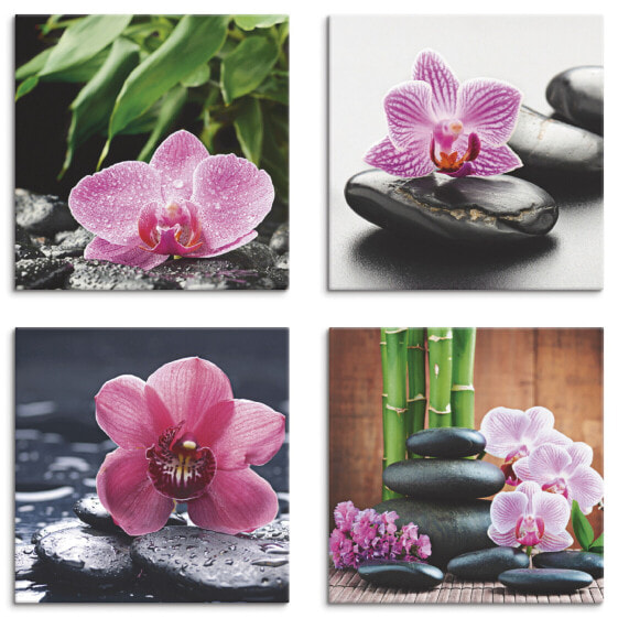 Leinwandbilder Set Orchideen Zen