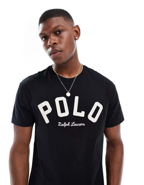 Polo Ralph Lauren varsity logo t-shirt classic oversized fit in black