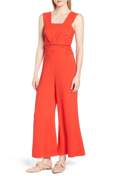 Lewit 152453 Women's Twist Detail Jumpsuit Sleeveless Red Poppy Sz. 16