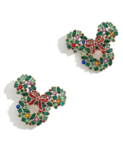 Women's Mickey Mouse Wreath Statement Earrings