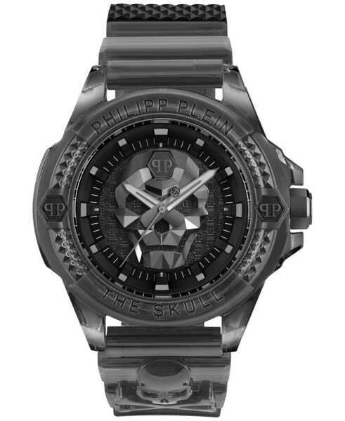Men's The $kull Gray Transparent Silicone Strap Watch 45mm