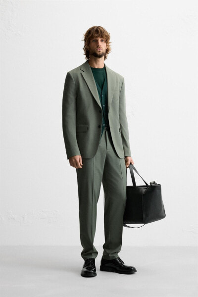 TEXTURED SUIT TROUSERS