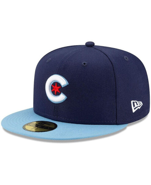 Бейсболка New Era мужская голубая синего цвета Chicago Cubs City Connect 59FIFTY