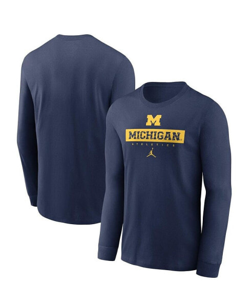 Men's Navy Michigan Wolverines 2024 Sideline Legend Performance Long Sleeve T-Shirt